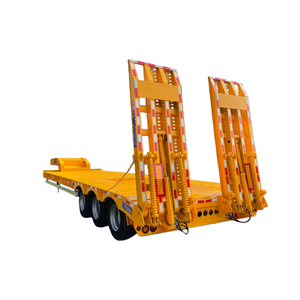 سعر المصنع مقطورة نصفية منخفضة السطح بعنق الإوزة للحفارات 3 محاور، مقطورة منخفضة السطح، مقطورة تحميل منخفضة 4 محاور 60 70 80 طن - Product Image 2