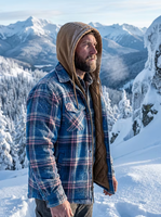 Blouson matelassé à carreaux pour homme, en polyester, avec fermeture éclair, épais, séchage rapide, grande taille, à capuche, hiver, décontracté, best-seller