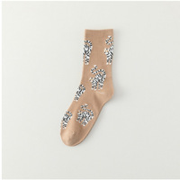 Chaussettes de dessin animé de chat heureux drôle pour femmes nouveauté coton Spandex équipage tricoté usage quotidien respirant et jetable pour l'automne