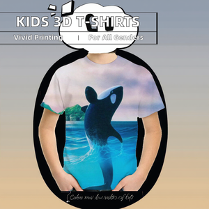 For Fitspi Wholesale Casual 3D T-<b>Shirt</b> for Kids Blank Design with Space Galaxy Animal Ocean Whale Print for Boys Girls <b>Plain</b> - Product Image 2