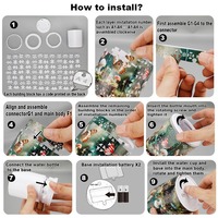 Vas Bunga Puzzle 3D Plastik DIY Set Bangunan, Vas Dekoratif untuk Meja Ruang Tamu