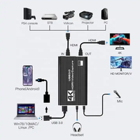 Tarjeta de Captura de Video HDTV 4K 1080P 60FPS HDTV a USB 3.0 MP4 para Transmisión en Vivo, Cámara de Trabajo, Xbox, PS4, PS5, PC, OBS, Juegos, Nintendo Switch