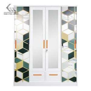 Personnalisation de meubles de salon Armoire design en métal à 4 portes <span class=keywords><strong>coulissante</strong></span> bon marché Armoire en acier Armoires en métal almari - Product Image 3