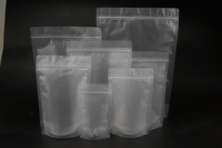 Sachets Doypack mats de qualité alimentaire, recyclables, imprimés sur mesure, avec laminage transparent et fermeture éclair, pour l'emballage de café et de snacks
