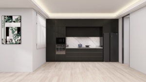 Hot Bán Nhà Duy Nhất Cao Nhà Bếp Trang Trí Nội Thất Thời Trang Ngăn Kéo Treo Tường Tủ Carcass Màu Đen Với Trắng <span class=keywords><strong>Counter</strong></span> Tops - Product Image 3