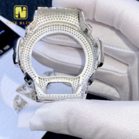 Lunette de Montre Moissanite Hip Hop Iced Out, Diamant Rond VVS Couleur D GRA Passe Testeur de Diamant, pour G-Shock DW6900