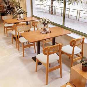 <span class=keywords><strong>Chaise</strong></span> de table de café de Style crémeux combinaison Dessert pain au four gâteau lait thé boutique négociation <span class=keywords><strong>chaise</strong></span> décontractée en bois massif - Product Image 4