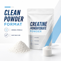 Creatina Monohidrato de Marca Privada Sin Azúcar 500g en Polvo Certificada Halal Suplemento Pre-Entrenamiento para el Crecimiento Muscular para Adultos