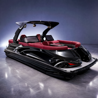 Bateau ponton de luxe en aluminium sur mesure de 22 pieds, certifié CE, pour sports nautiques et loisirs, 200 CV, fabricant