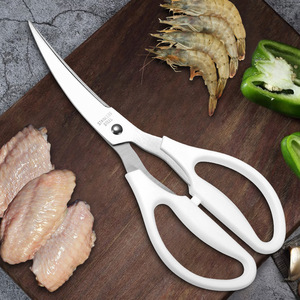 <b>Kitchen</b> <b>Scissors</b> Stainless Steel White Elbow Shape For Home Use Chicken Duck Fish Cutting - Product Image 1