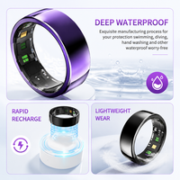 Anillo Inteligente de Salud, Resistente al Agua, Monitor de Ritmo Cardíaco, Monitor de Sueño, Control por Gestos con IA, Aplicación, Contador de Calorías, Modos Deportivos, Dispositivos Portátiles de Acero