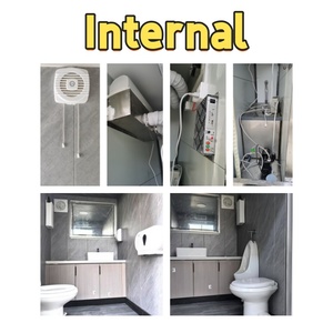 Toilettes mobiles de luxe OEM, portables, à 2 ou 4 cabines, pour l'extérieur, avec <span class=keywords><strong>un</strong></span> design moderne, en panneaux sandwich, chariot, fourgon - Product Image 4