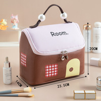 Sac de rangement portable pour cosmétiques et articles de toilette, épais, grande capacité, doux, à main