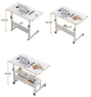 Étudiant étude blanc hauteur réglable ordinateur de bureau en bois moderne pas cher roues mobiles bureaux d'ordinateur support d'ordinateur portable à vendre