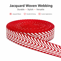Sangle en tissu jacquard en polyester à chevrons rétro, durable et raffinée, pour sacs à main, bagages, projets d'artisanat et de décoration