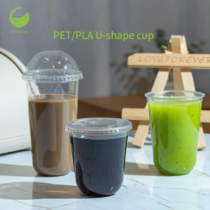Gobelets jetables en <span class=keywords><strong>PET</strong></span> PLA de haute qualité, écologiques, personnalisables avec logo, 16 oz, pour boissons glacées, forme en U, vente en gros - Product Image 3
