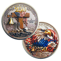 Pièce de monnaie commémorative plaquée or et argent, Éléphantine, Statue de la Liberté, Éagle, 250e anniversaire des États-Unis, 1776-2026