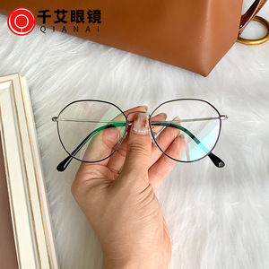 Montures de lunettes rondes en métal Me7-66014 pour femmes, anti-lumière bleue, monture complète, verres en acrylique, design tendance et à la mode, origine Taizhou - Product Image 2