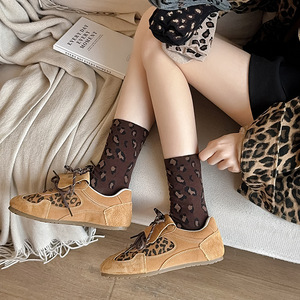 <span class=keywords><strong>Calze</strong></span> Invernali da Donna Stile Instagram, Trendy, con Stampa Leopardata e Pois, a Metà Polpaccio, Spesse, Senza Cuciture, in Cotone - Product Image 1