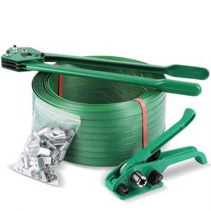 Màu xanh lá cây PP đóng đai cuộn bao bì Pallet màu xanh lá cây 12mm * 0.6mm Polypropylene đóng đai PP dây đeo - Product Image 2