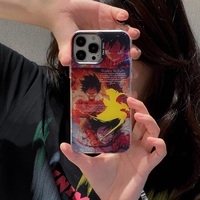 Coque de téléphone en carton Luffy Zoro pour iPhone 15 Pro Max 14 P avec impression UV forte et brillante