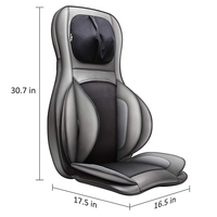 Masseur pour le cou et le dos avec chaleur, coussin de massage Shiatsu portable avec compression d'air, roulement et pétrissage, coussin de siège massant