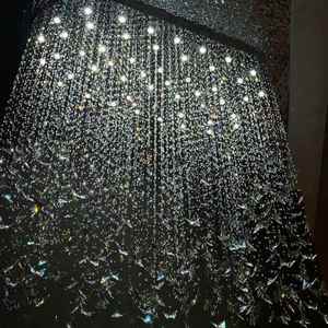 Modern K9 Crystal butterfly Chandelier Design Hotel Lobby Home Long <strong>Ceiling</strong> Light Custom <strong>Large</strong> Pendant <strong>Lamp</strong> - Product Image 2