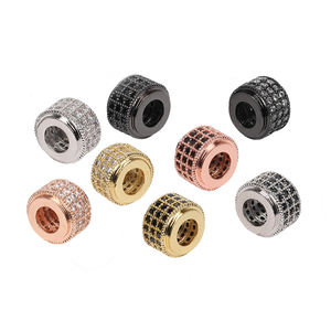 Manik-Manik Spacer CZ 8mm untuk Pembuatan Perhiasan, Grosir, Liontin Anting, Kalung, Micro Pave DIY, Manik-Manik Bulat, Konektor, Amethyst - Product Image 3