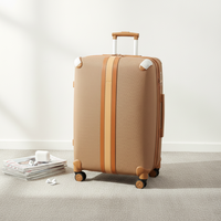 Set Koper PU Lembut 4 Buah Gaya Retro dengan 3 Koper & 1 Tas Travel Kapasitas Besar MOQ Rendah Stok Siap Kirim untuk Merek E-commerce