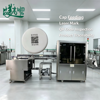 Machine de marquage laser de codes QR pour bouchons de bouteilles, codes QR permanents de traçabilité pour bouchons de produits laitiers avec correlation des données (lot/date)