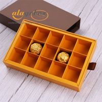 Boîte d'emballage de chocolat romantique haut de gamme avec séparateurs, boîte à biscuits avec matériau écologique