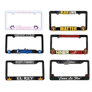 Custom Design Uv Printing Black Plastic <b>License</b> Plate <b>Frame</b> for Cars Decoration - Product Image 2