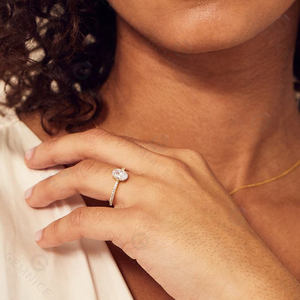 Gemnel ucuz 925 ayar gümüş altın vermeil düğün band narin takı açacağı elmas yüzük - Product Image 2