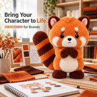 Peluche personnalisée TikTok Virale Mignonne Grande Oreille Raton Laveur Triste, Jouet en Peluche Doux Anti-Anxiété, Cadeau pour Enfants