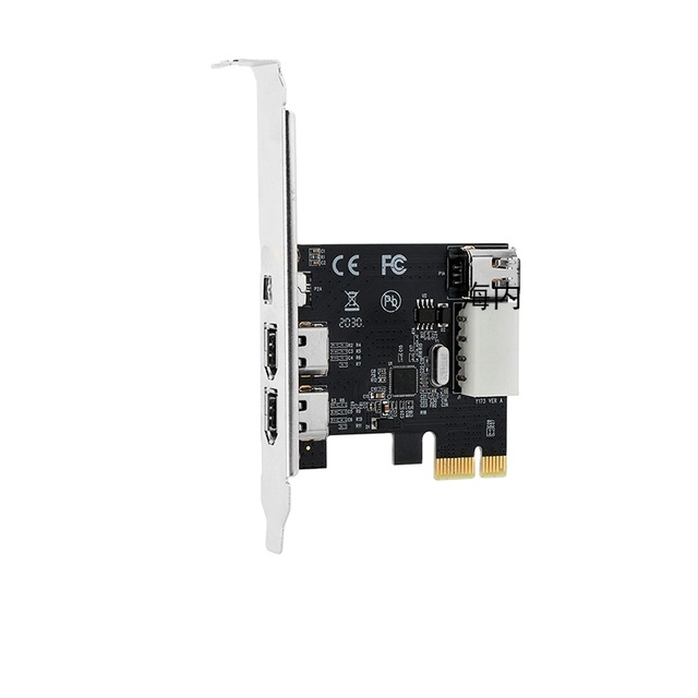 IEEE 1394 Video Capture Card PCIe X1 to Dual 1394A and Single 1394B Interfaces in Stock