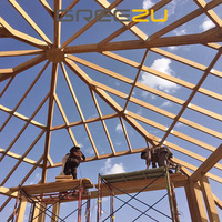 Eco-construcción de techo de viga de bambú materilla Pegamento laminado vigas de bambú Exterior de viga larga de Bambo para proyectos de construcción desmontable