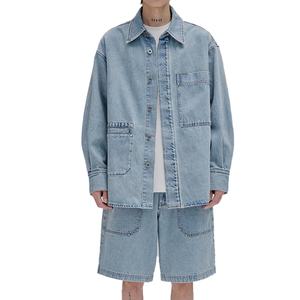 Veste en jean bleu ciel vintage pour homme, 100 % coton, de haute qualité, coupe courte, personnalisable en gros - Product Image 1