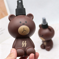Vente directe usine – Bouteille de lavage et de soin pour enfants en PEHD, motif ours brun 220 ml, mignonne bouteille pulvérisatrice en forme d'ours de dessin animé