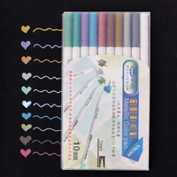 Ensemble de marqueurs aquarelles métalliques de haute qualité, 10 couleurs pour la création de cartes DIY, vente en gros d'usine, personnalisable