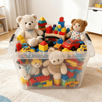 Boîte de rangement transparente de 17 gallons avec roulettes et poignée, bac de rangement en plastique empilable pour la maison, le garage, l'entrepôt