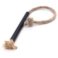 Corde à allumer le feu en jute infusée de cire, imperméable, pour la survie en bushcraft et la randonnée, avec soufflet à feu