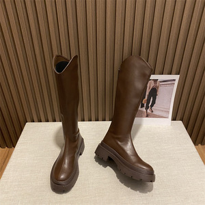 Fabricante HANO venta al por mayor 2024 nuevo invierno nuevas mujeres de tacón medio hasta la rodilla más <span class=keywords><strong>botas</strong></span> de Caballero de lana de cuero para mujer <span class=keywords><strong>B</strong></span> - Product Image 5