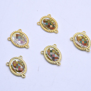 Oval Alloy Pendant Base Gold Plated Zinc Alloy For Necklace Making DIY Jewelry Accessories Mixed Colors Round Shape - Product Image 2