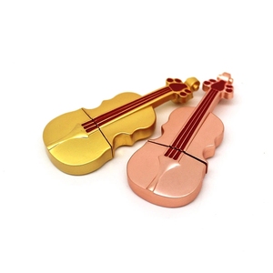 Đáng yêu kim loại violon USB Flash Drive 1GB <span class=keywords><strong>2GB</strong></span> 4GB 8GB 3.0 món quà âm nhạc Memory Stick 16GB 32GB 64GB Rose Gold - Product Image 2