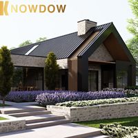 KNOWDOW Luxury Villa Interior Plan CAD 3D Demo Pelouse Pavillon Balcon Comptoir Toit