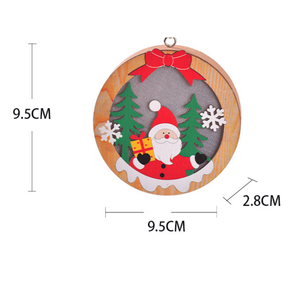 2024 nouveau bois rond en forme d'<span class=keywords><strong>étoile</strong></span> Led décorations d'arbre <span class=keywords><strong>de</strong></span> noël éclairer les ornements <span class=keywords><strong>de</strong></span> noël décorations murales <span class=keywords><strong>de</strong></span> noël - Product Image 2