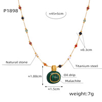 Mode 18K Plaqué En Acier Inoxydable Malachite Shell Multicolore Pierre Naturelle Collier De Perles Conception À La Mode Fine Bijoux Colliers