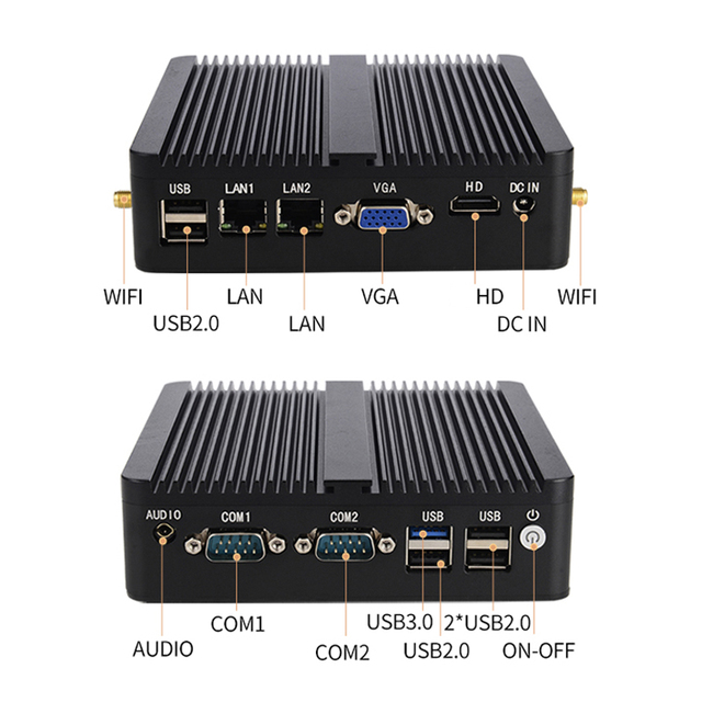 ZOOMWIN Hot Sale J1900 Processor Quad Core Win7/8/10 Linux Mini PC Dual Gigabit Ethernet Fanless Embedded Portable Computer