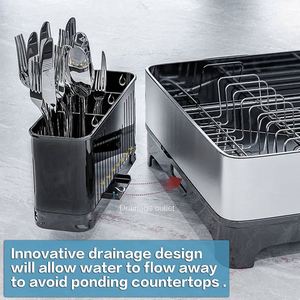 Estante de Alambre para Cocina, Escurridor de Platos, Rejilla para Secar Platos con Soporte para Tazas de Café - Product Image 6