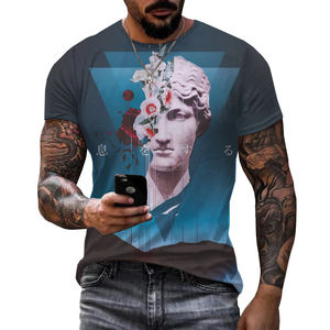 T-shirt imprimé 3D pour homme, estival et court, de grande taille, avec impression sur-dessus, pour hommes, OEM et ODM - Product Image 2